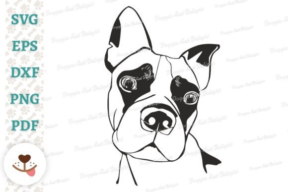 Boxer Dog Portrait Vector Svg Png Dxf