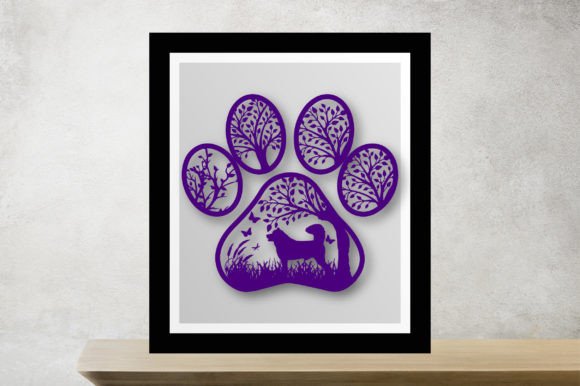Dog Paw Papercut Svg