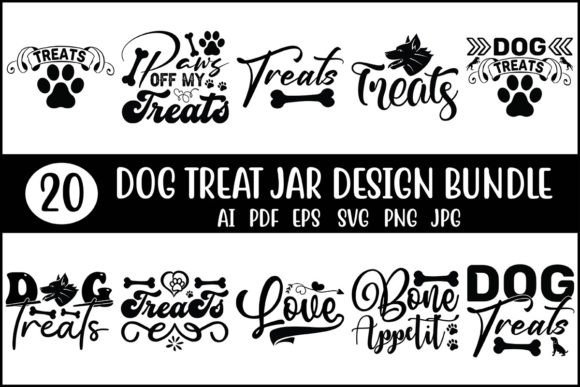 Dog Treat Jar SVG Designs Bundle