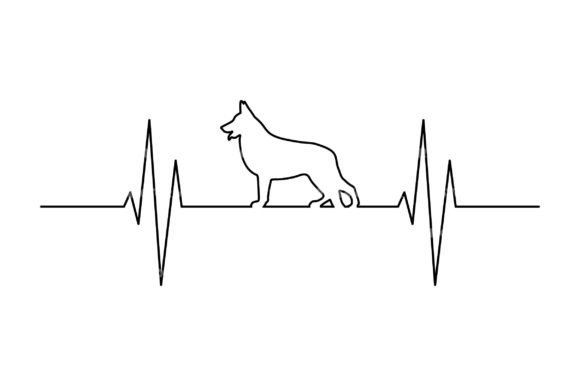 German Shepherd Dog Heartbeat Line
