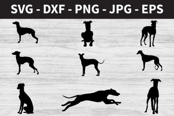 Greyhound Dog Silhouettes PNG SVG EPS