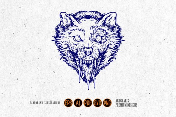 Head Dog Monster Monochrome Svg