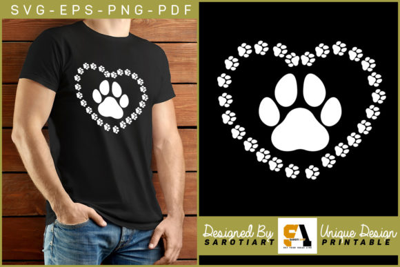 Love with Dog Paw Vector Svg T-shirt